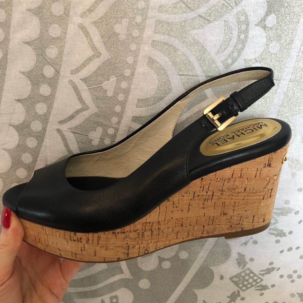 black Michael kors wedges